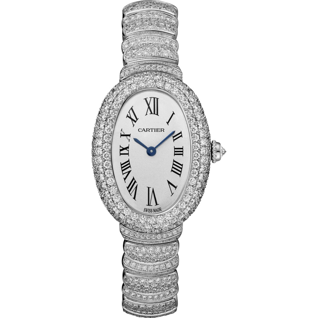 BAIGNOIRE Small 18K Rhodium-plated white gold quartz